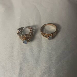 Elegant Gold and Silver Women's Ring Set 18KGP